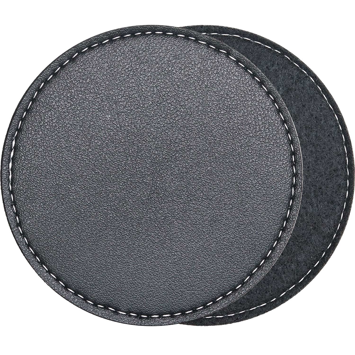 Leather/Felt Absorbent Coasters for Drinks with Holder, Set of 6 Black Coaster, Felt Absorbing, Leather Decorative, Non-Slip, Heat Insulation, Non-Stick, Housewarming Gift, Home Kitchen Room Bar Décor