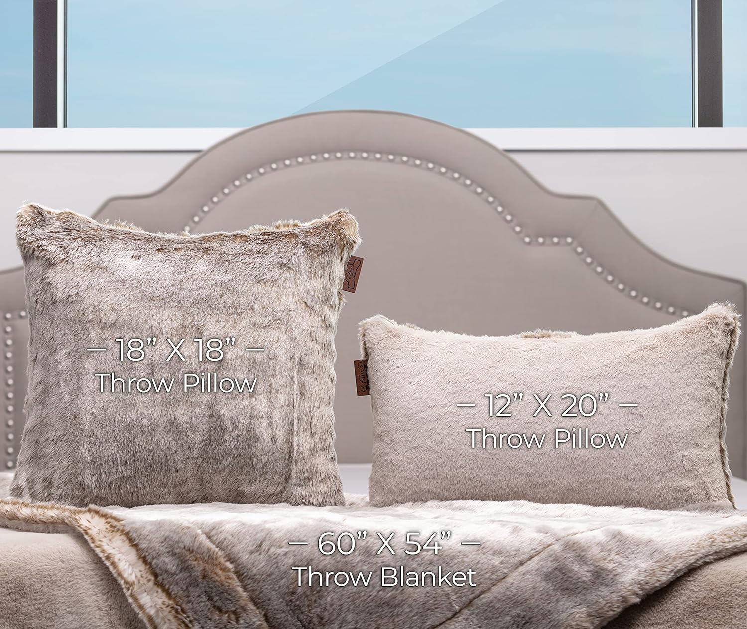 18 X 18 Throw Pillow Case ONLY, Lumbar Couch Pillow Case Limited 2-Tone Baby Chinchillas - Faux Fur Pillowcase 1 PCS, Decorative Luxury Style Cushion Cover for Sofa, Bedroom, Covers Hidden Zipper