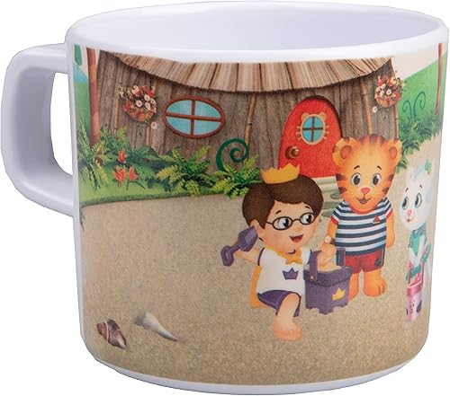 Miniatura 4 de Daniel Tiger - Juego de 5 piezas de alimentación para niños y niños pequeños, incluye plato, cuenco, taza, tenedor y cuchara, cubiertos, duradero,