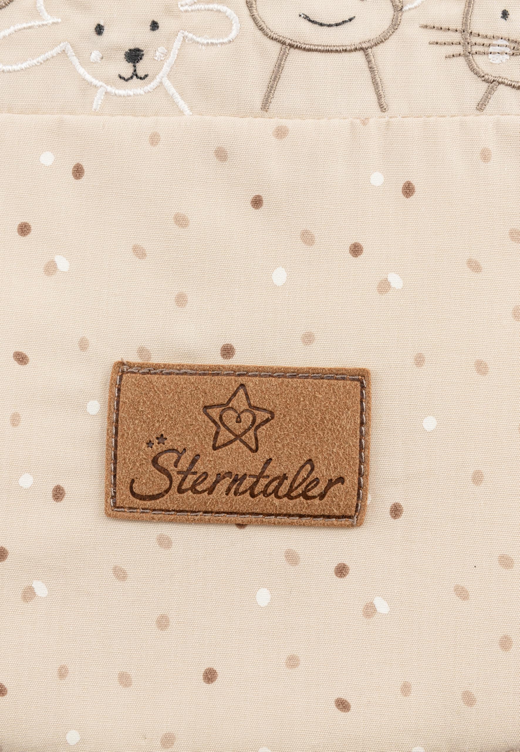 Sterntaler Babyschlafsack 50/56 Bauernhof - Schlafsack leicht wattiert aus weichem Polycotton - mit 2-Wege Reißverschluss & Druckknöpfen an der Schulter, beige