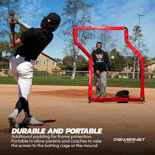 Miniatura 6 de PowerNet Protección de lanzamiento, pantalla Z  béisbol y sóftbol  Resistente y portátil  Perfecto para entrenadores  Soporta tiros duros