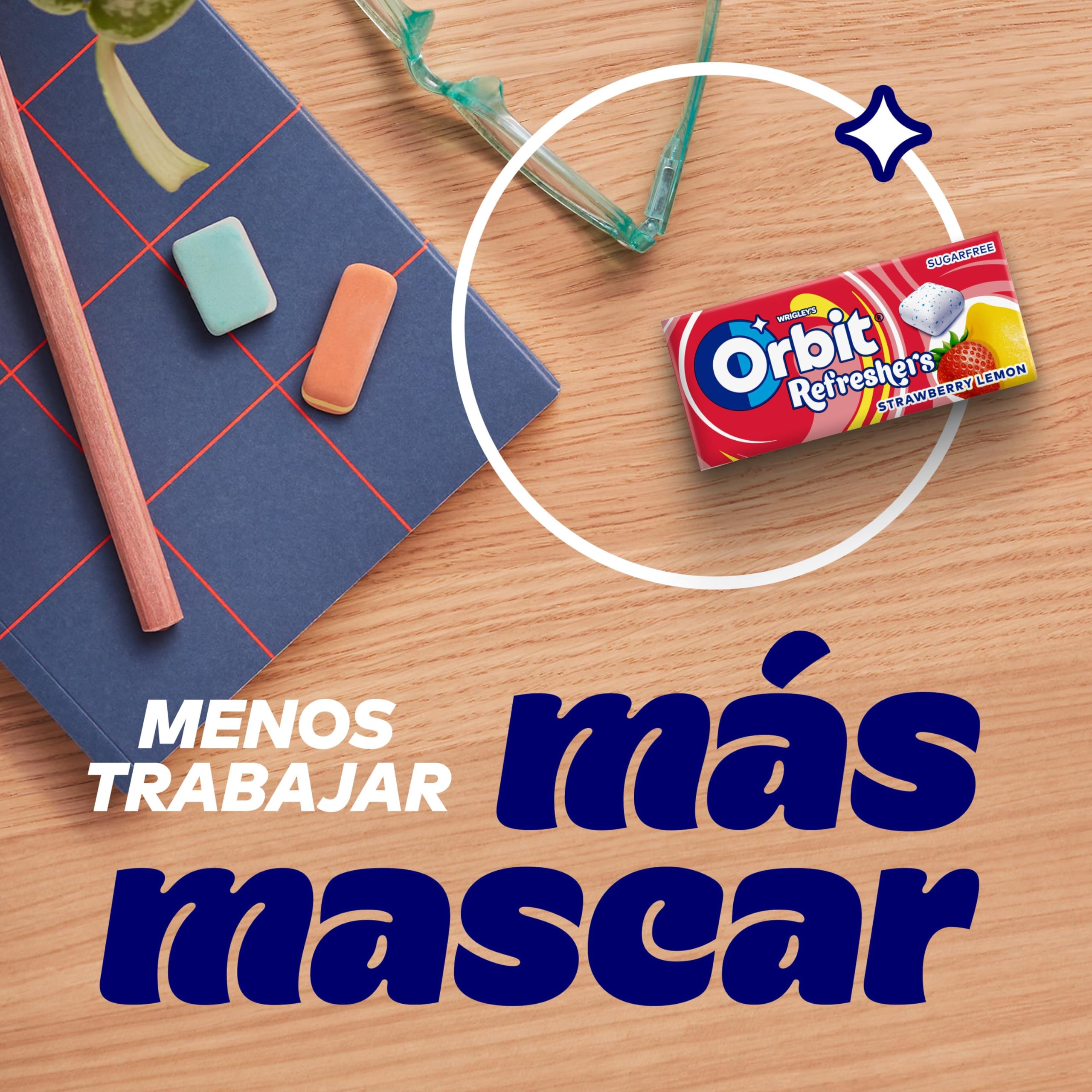 Orbit Refreshers Fresa Limón Handypack Chicles Sin Azúcar en grageas, 16x7uds