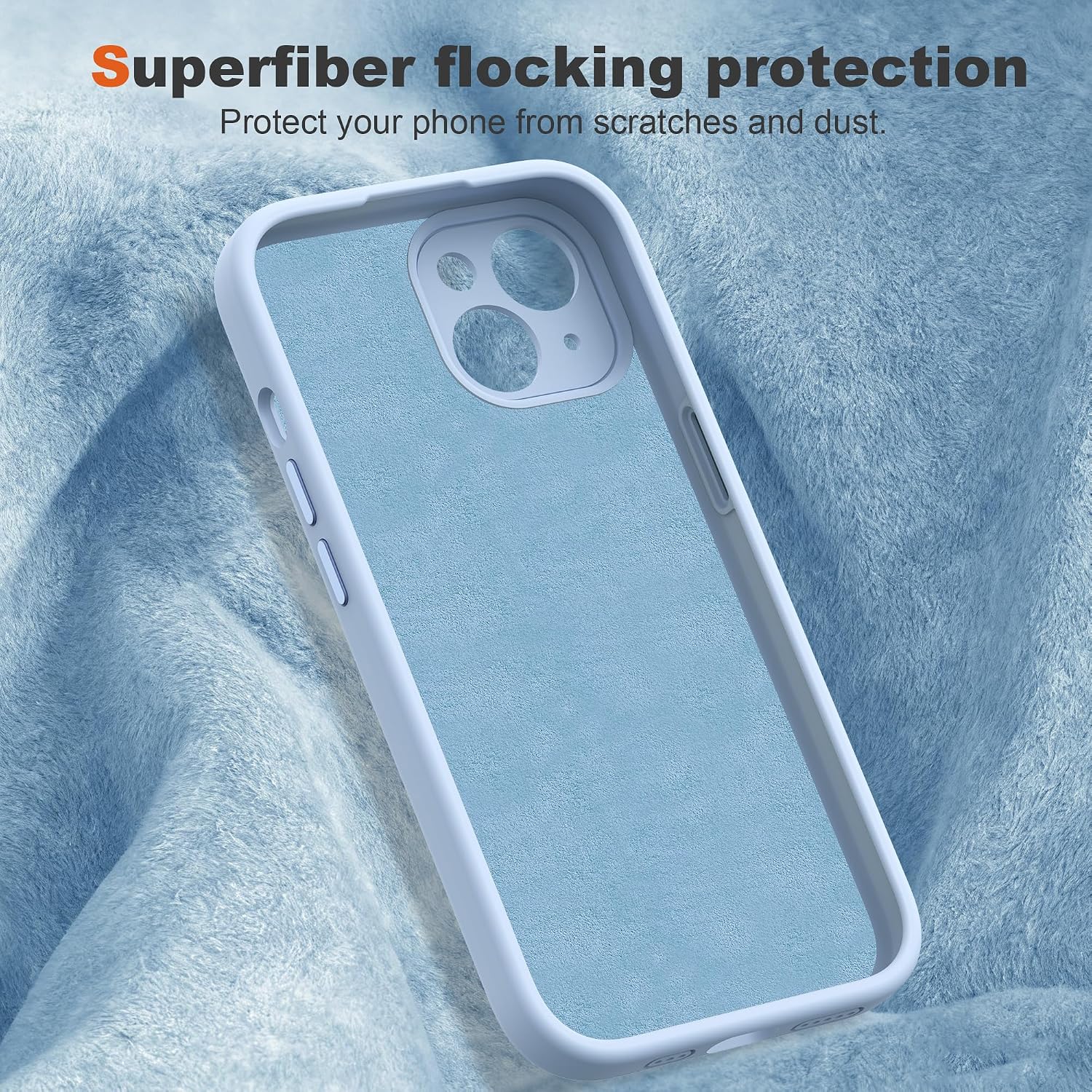 Compatible with iPhone 15 Case 6.1'' with 360 Spin Magnetic Ring Stand[Compatible with Mag-Safe] Soft Liquid Silicone 15 Case for Men Women,Blue