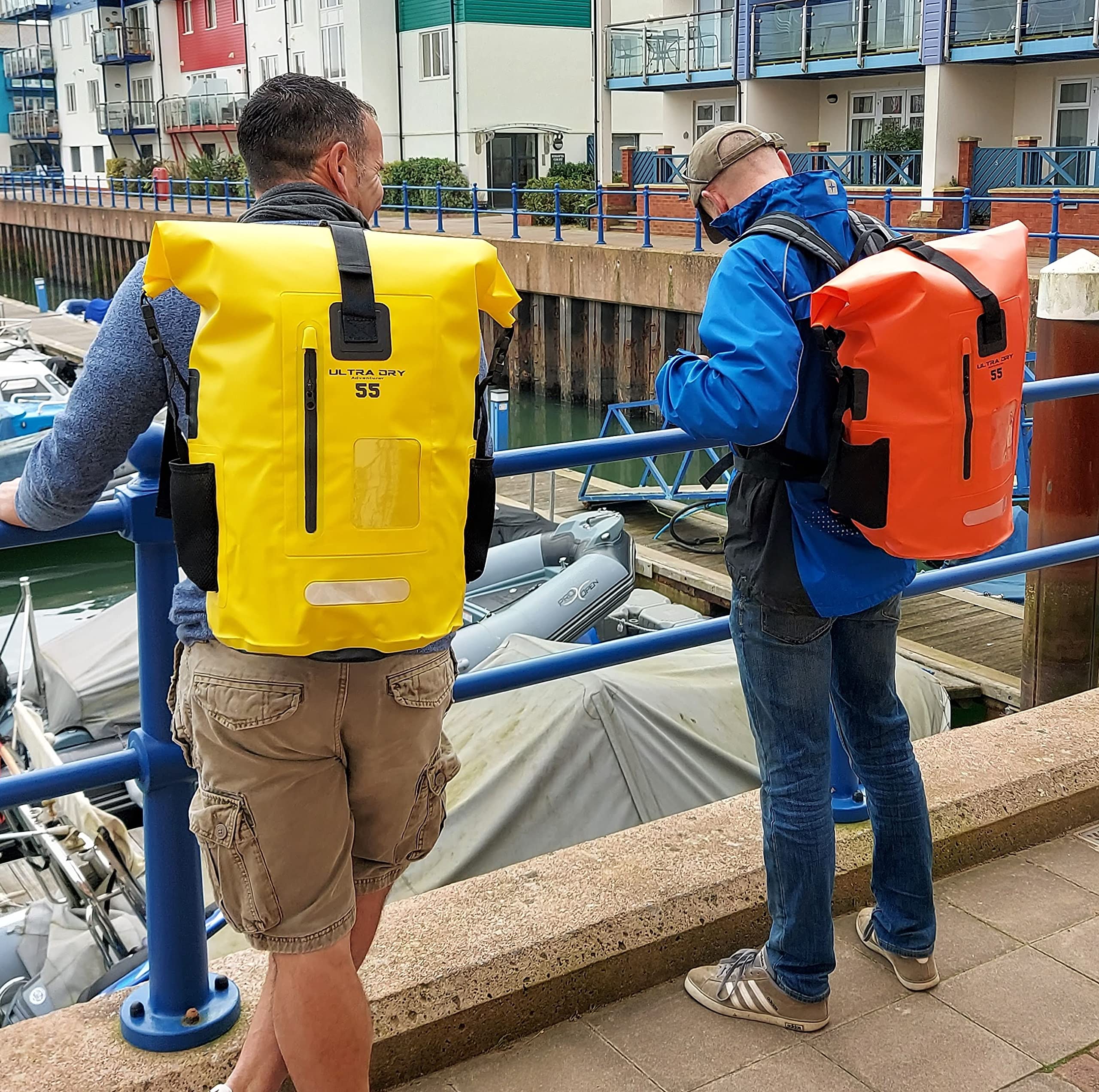 Premium 35L & 55L wasserdichter Dry Bag Rucksack, Sack mit Telefon Dry Bag, perfekt für Bootfahren/Kajakfahren/Wandern/Kanufahren/Angeln/Rafting/Schwimmen/Camping