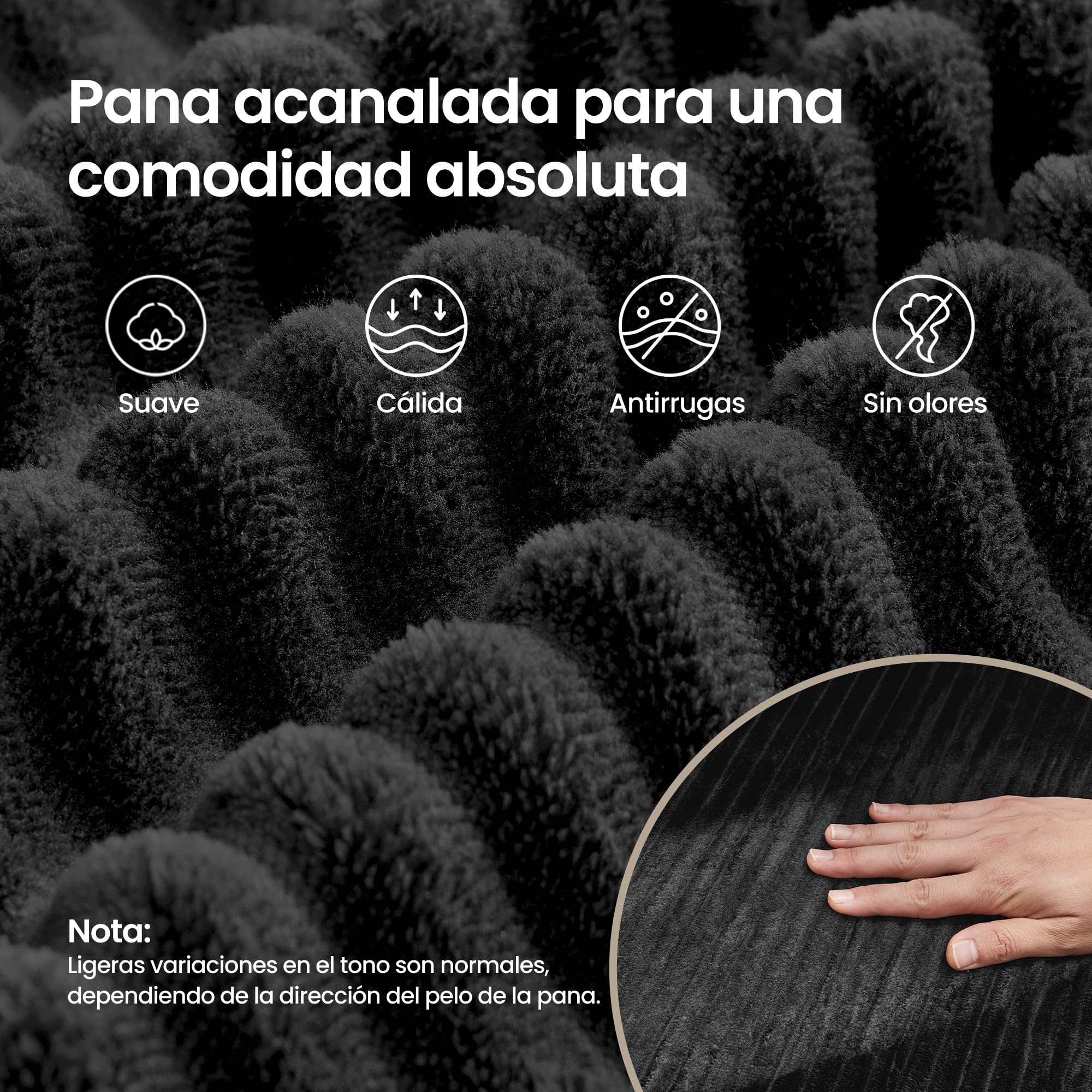 VASAGLE Sofá Esquinero, Sofá Modular de 244 cm, Entrega Compacta, Sin Montaje, con Gran Chaise Longue a la Derecha, para Salón o Habitación de Invitados, Negro, LCS184B101