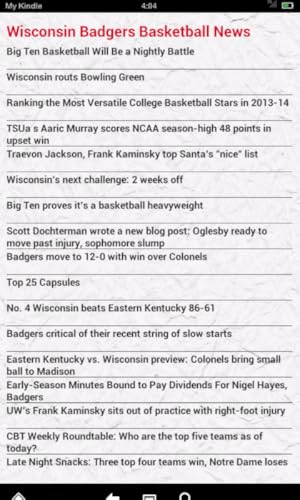 Wisconsin Basketball News (Kindle Tablet Edition)