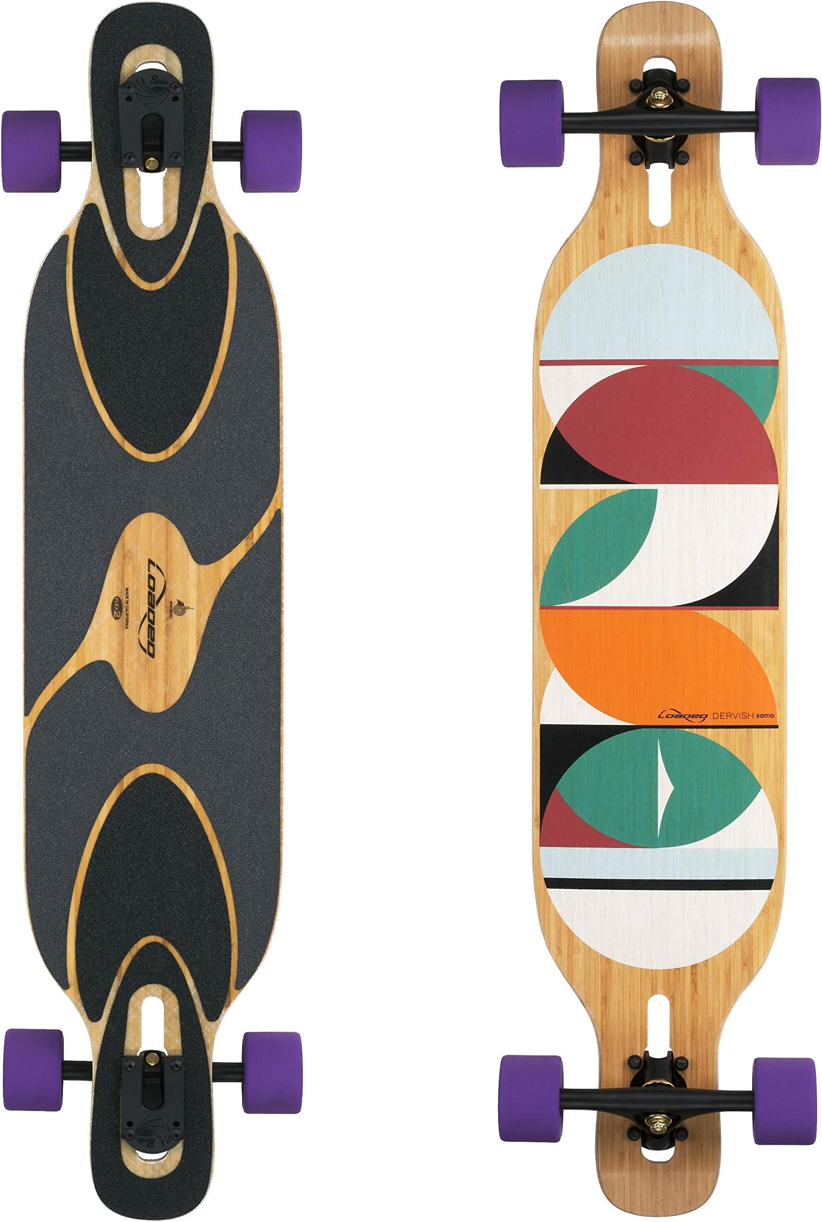 Loaded Boards Dervish Sama Bamboo Longboard Skateboard Complete (83a Durian, Flex 1)
