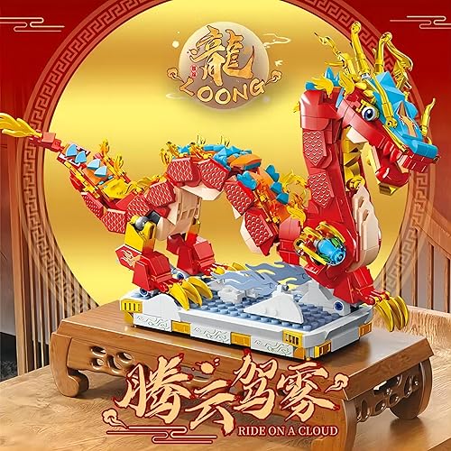 Miniatura 8 de ZEVREVS 2024 - Bloques de construcción de dragón auspicioso de Año Nuevo Lunar, Festival de Primavera, Dragón, Figura construible, regalo de Año