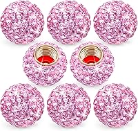 Vista 26 de 4 piezas de tapas de vástago de válvula de neumático con cristal brillante de diamante, tapas de válvula de neumático de rueda de coche con brillo