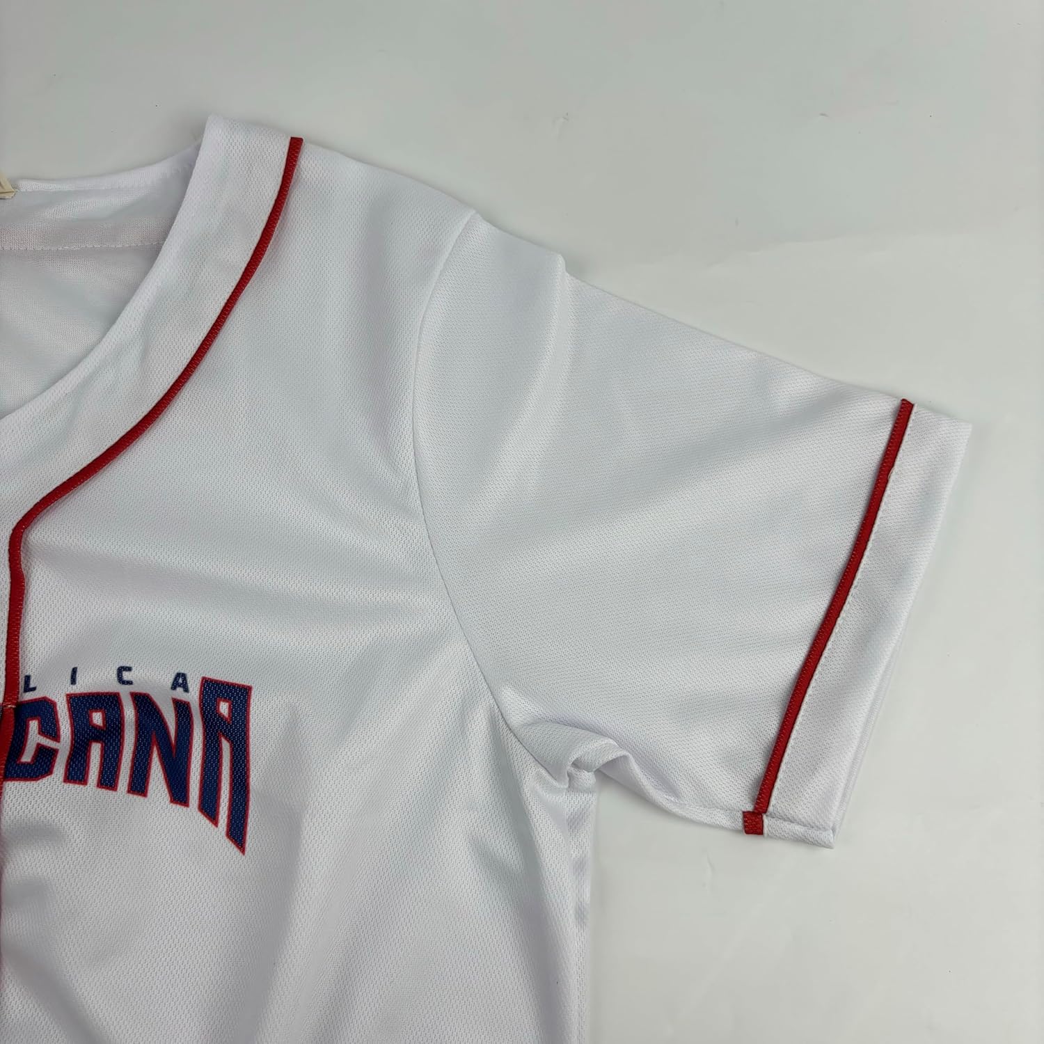 Dominican Republic New Classic Baseball Jersey 90s Short Sleeve Button Down Mesh Baseball Shirt Men Women