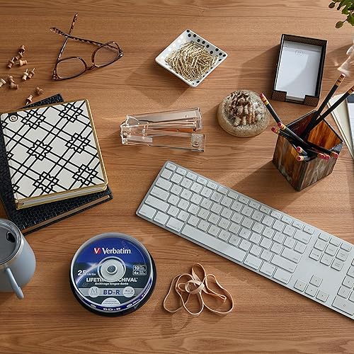 Miniatura 19 de Verbatim M DISC BDXL 100 GB 6X con superficie de marca en blanco Blu-Ray grabable Media – Paquete de 5 cajas de joyas, azul