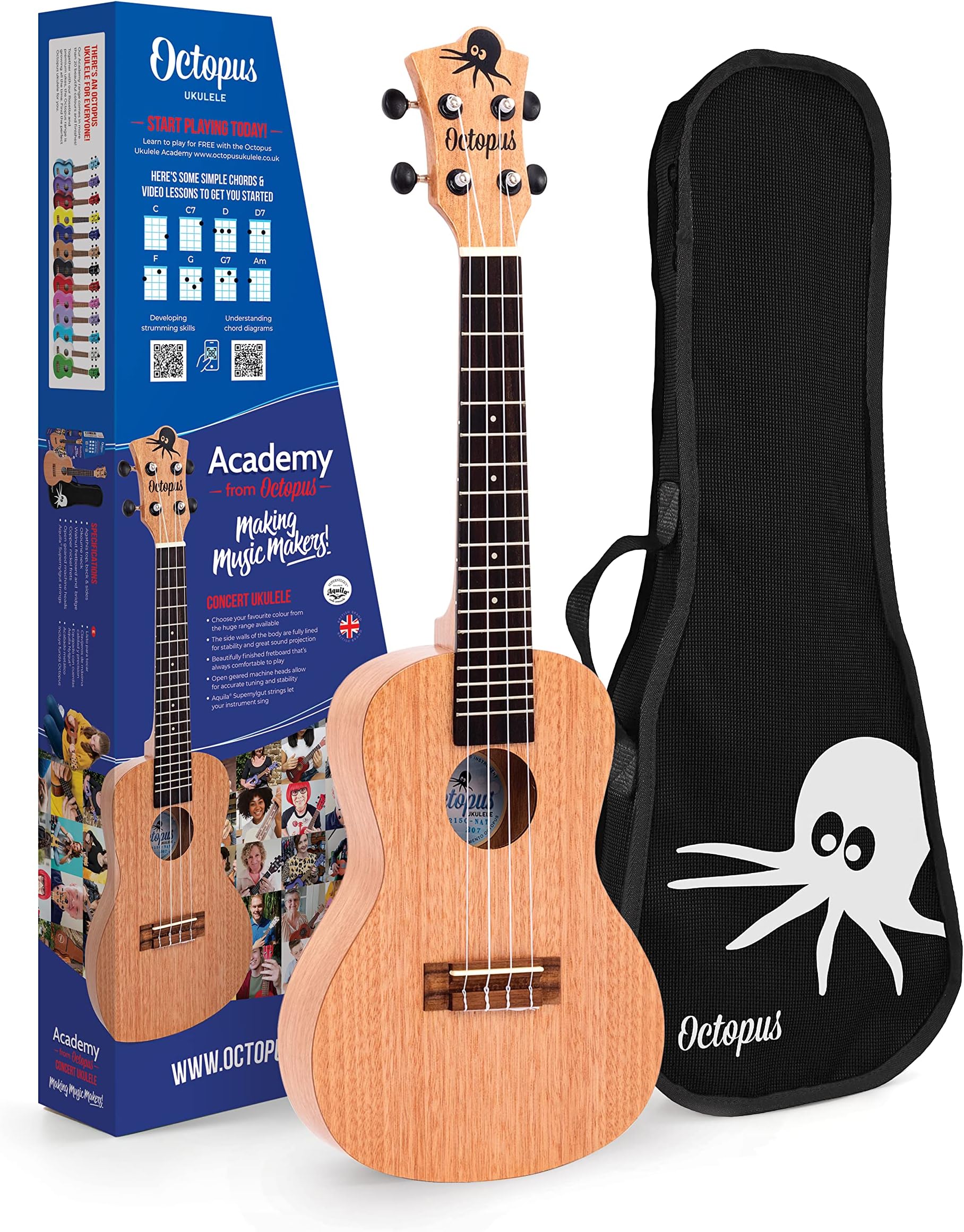 concert ukulele in natural, UK215C-NAT
