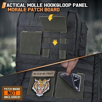 Molle Patch Panel,2/4 Pcs Tactical Hook&Loop Adapter Panel Morale Patch Board for Molle Accessories Plate Vest Carrier and Backpack 4X4