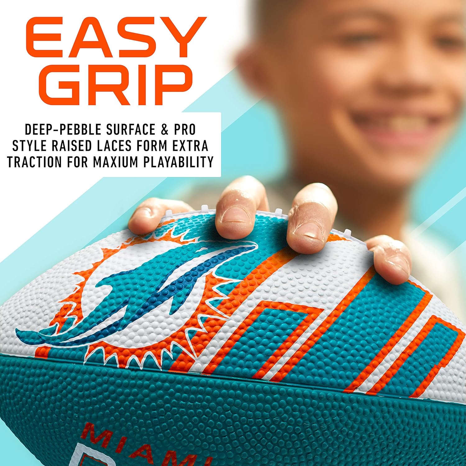 Franklin Sports NFL Team Footballs - Rubber Youth Mini Balls for All Teams - Kids 8.5" Football + Air Pump Sets - Official NFL Licensed