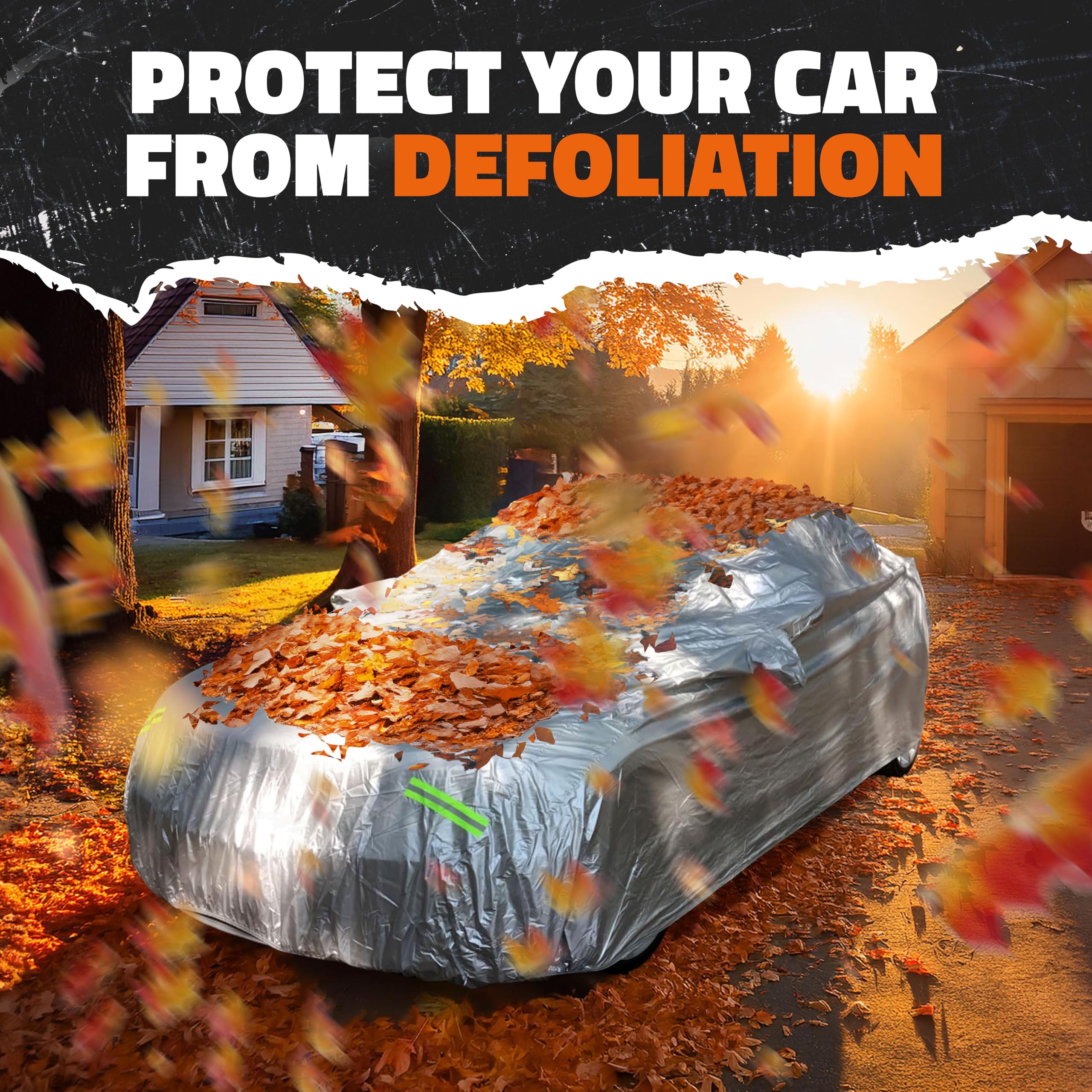 Mockins 175x70x60 Extra Small Sedan Car Cover for Dust UV Light Rain Snow Frost All-Weather 190T Polyester Full — view 7