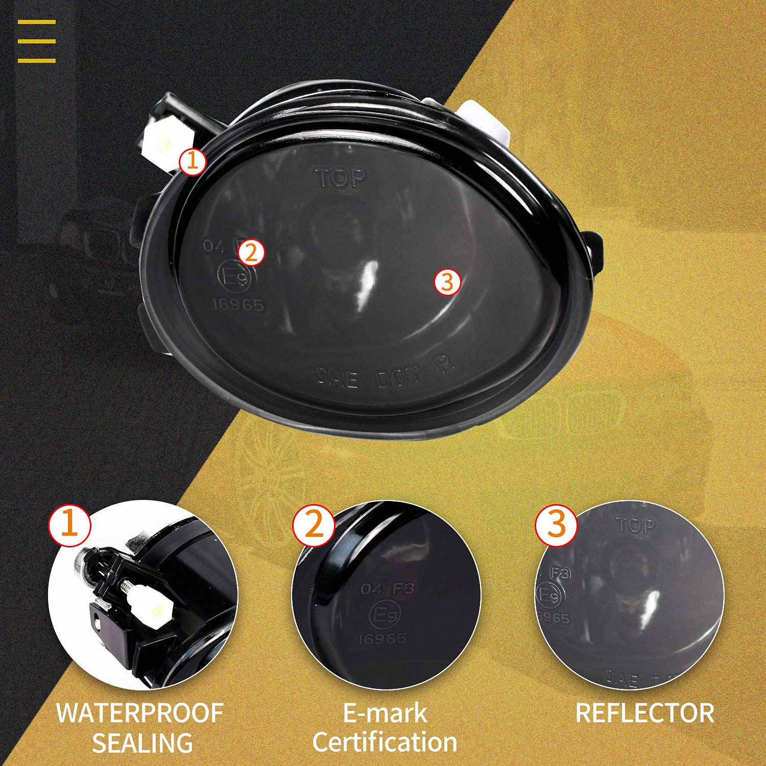 Faros antiniebla para BMW 3 Serie (HB/SDN/WGN) (E46) (E46) 2001-2005/3 Series (CPE/CONV) (E46) 2001-2006/5 Series (E39) 2001-2004. (lentille fumée)