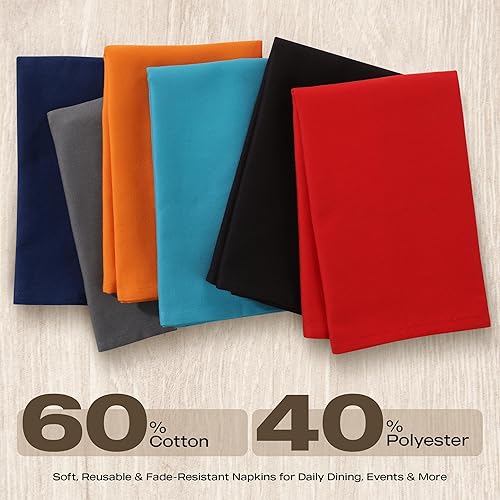 Vista 167 de Utopia Kitchen - Servilletas de tela color gris acero, 12 unidades, 18 x 18 pulgadas, mezcla de algodón, lavables y reutilizables, para hotel