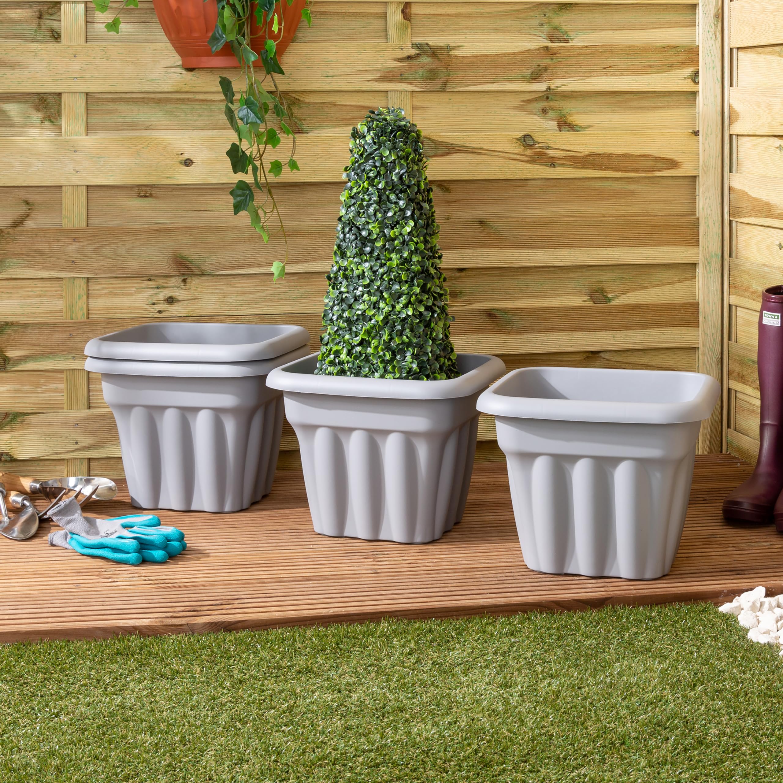 Wham Vista Square Planter Upcycle Grey