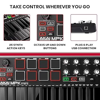 AKAI USB MIDIキーボード MPK Mini MK2 ブラック AKAI MPK Mini MK2 Black | 人気MIDIキーボード/パッド