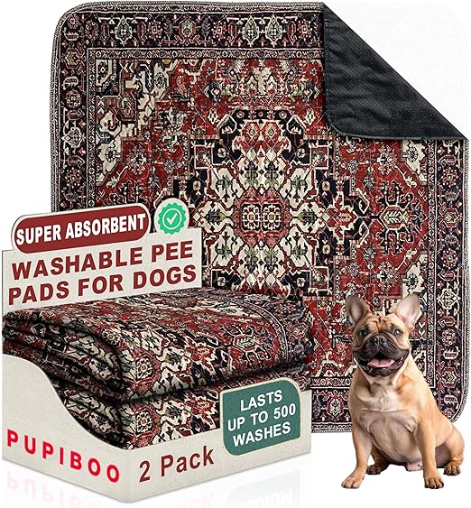 Washable Pee Pads for Dogs - Super Absorbent Reusable Puppy Training Pads - 100% Waterproof, Leak-Proof & Non-Slip Whelping Pads for Pet Housebreaking