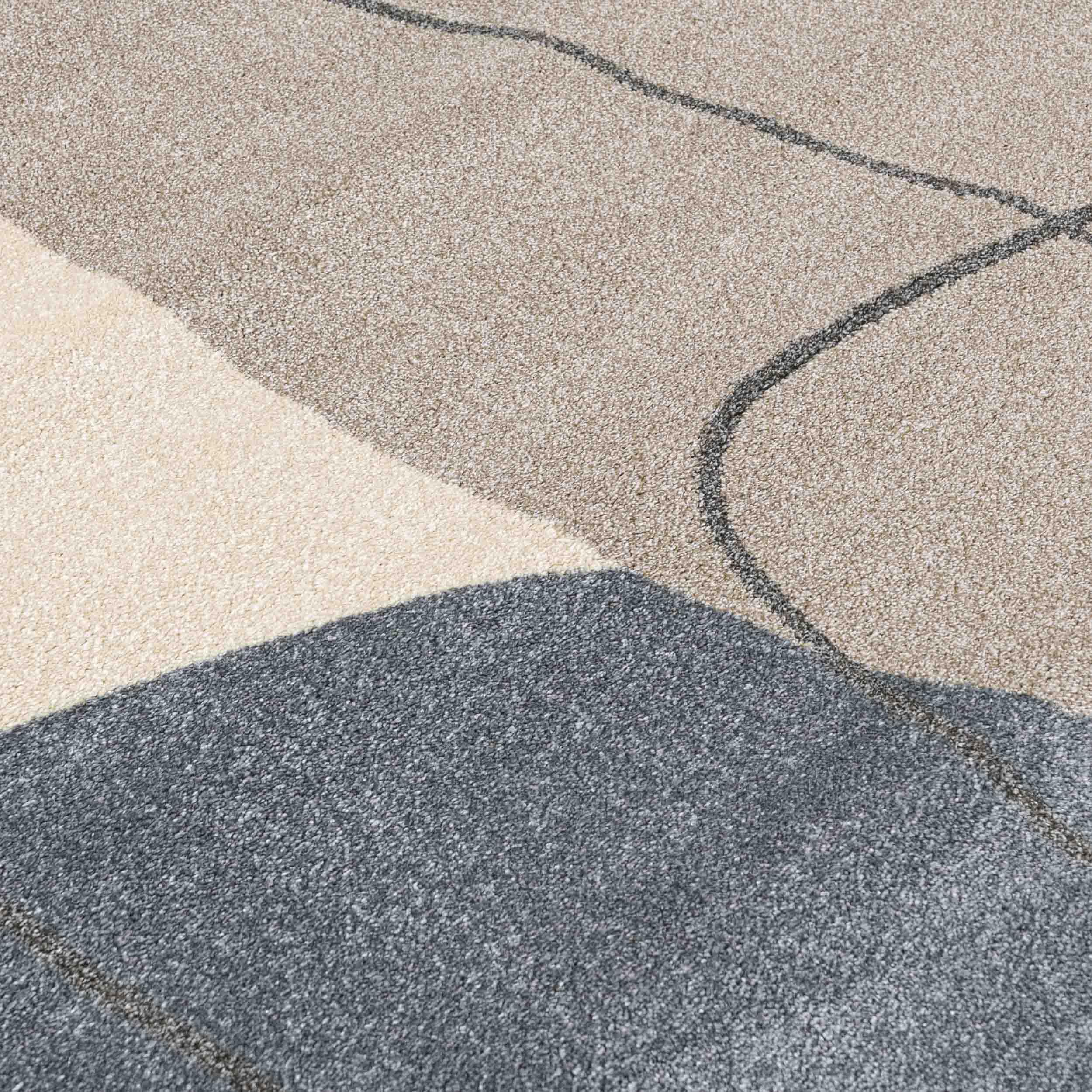 Mazovia Tappeto Beige Moderno Geometrico - Soggiorno, Camera da letto, Sala da pranzo, Ufficio Rettangolo Certificato OEKO-TEX® Elegante - Crema - 180 x 250 cm