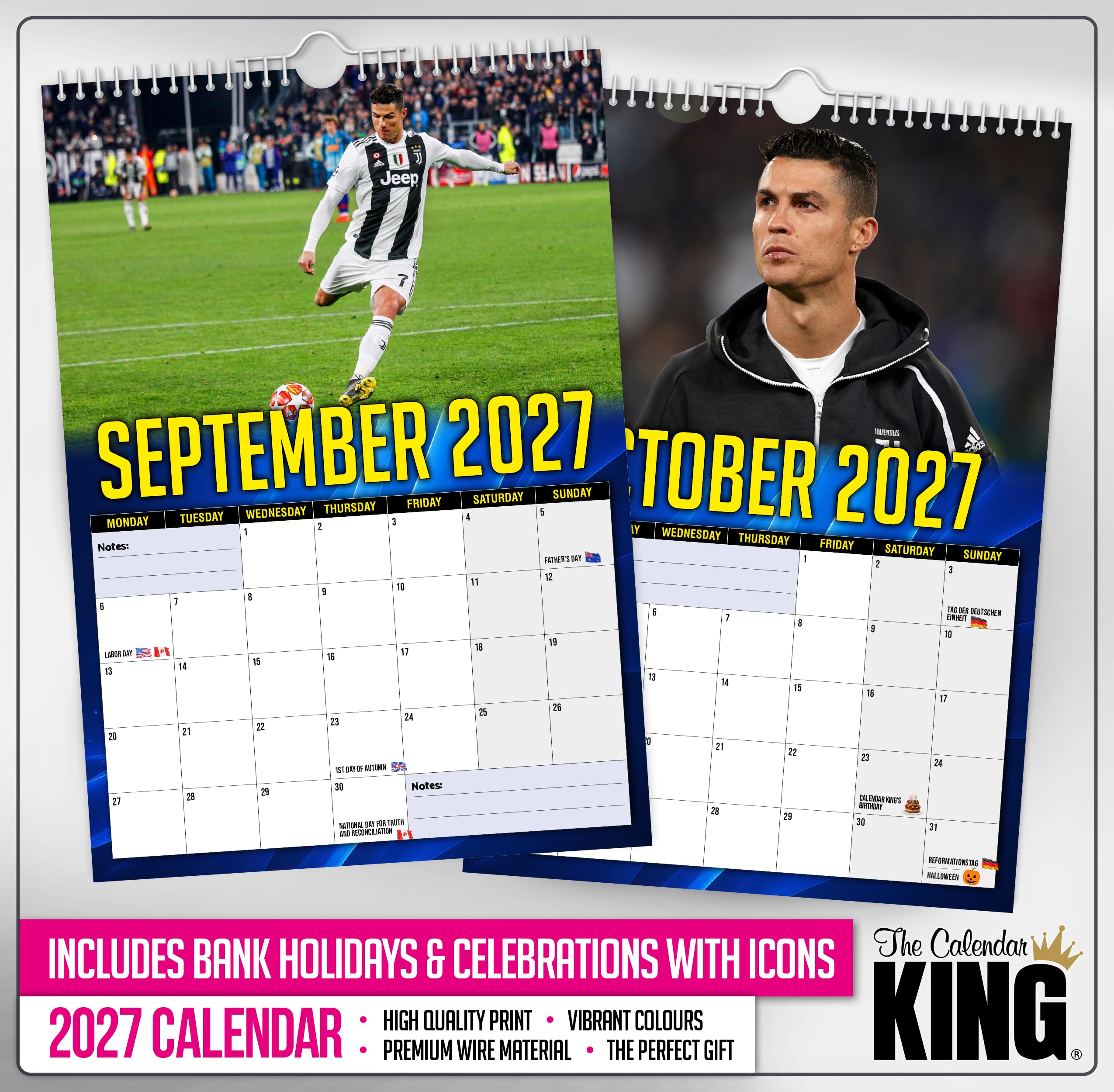 The Calendar King // Cristiano Ronaldo - Wandkalender 2026 (vollfarbig, A3-Größe)