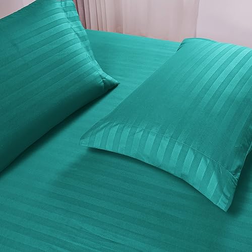 Miniatura 4 de Mocassi Cali King Stripe - Juego de sábanas y fundas de almohada de lujo para hotel de 1800 grados Premier, sábanas ultrasuaves, transpirables y