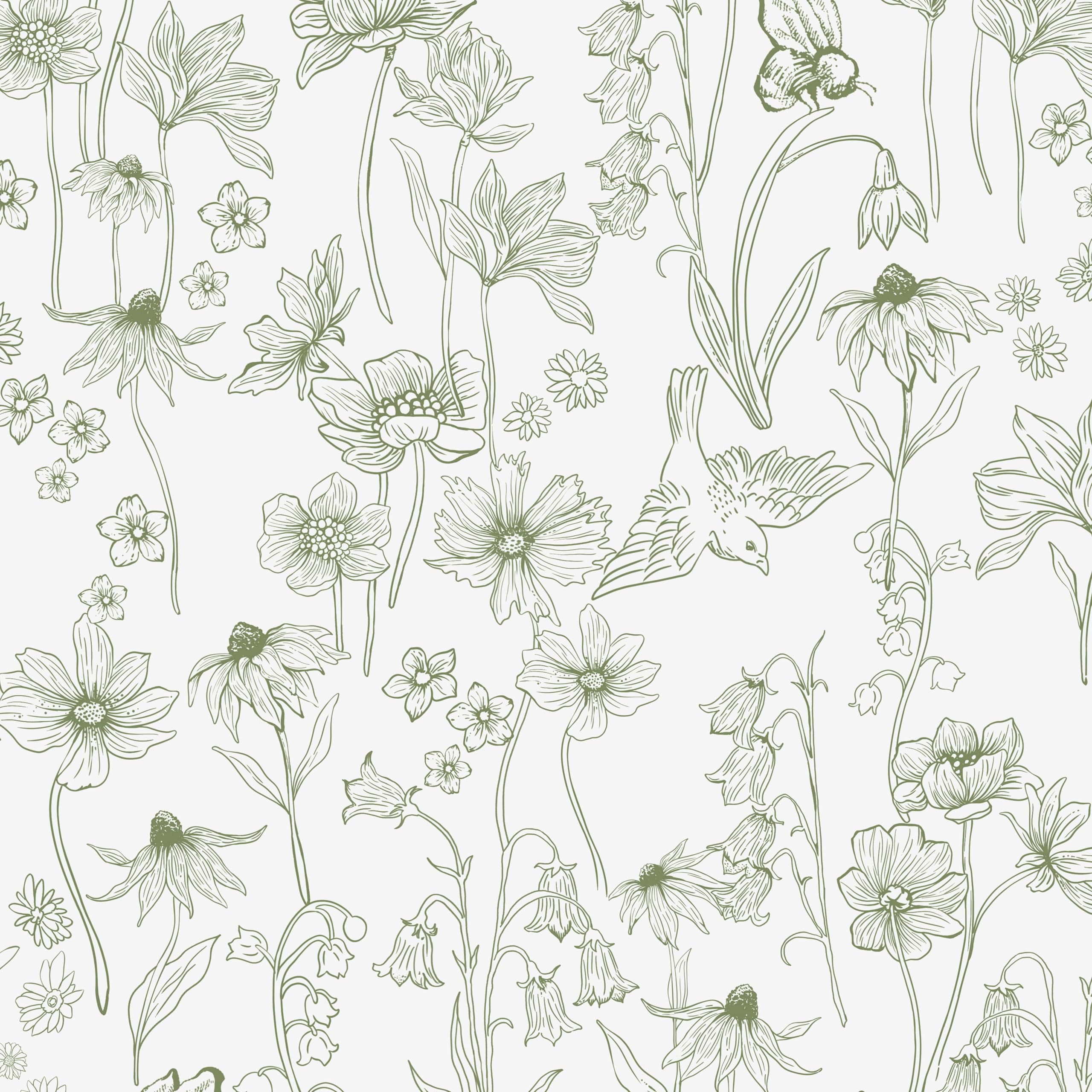 Papier peint vert à motif floral pour relooker une armoire de chambre