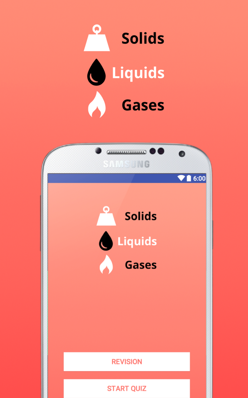Aplicación Solids, Liquids and Gases Quiz en Amazon Appstore