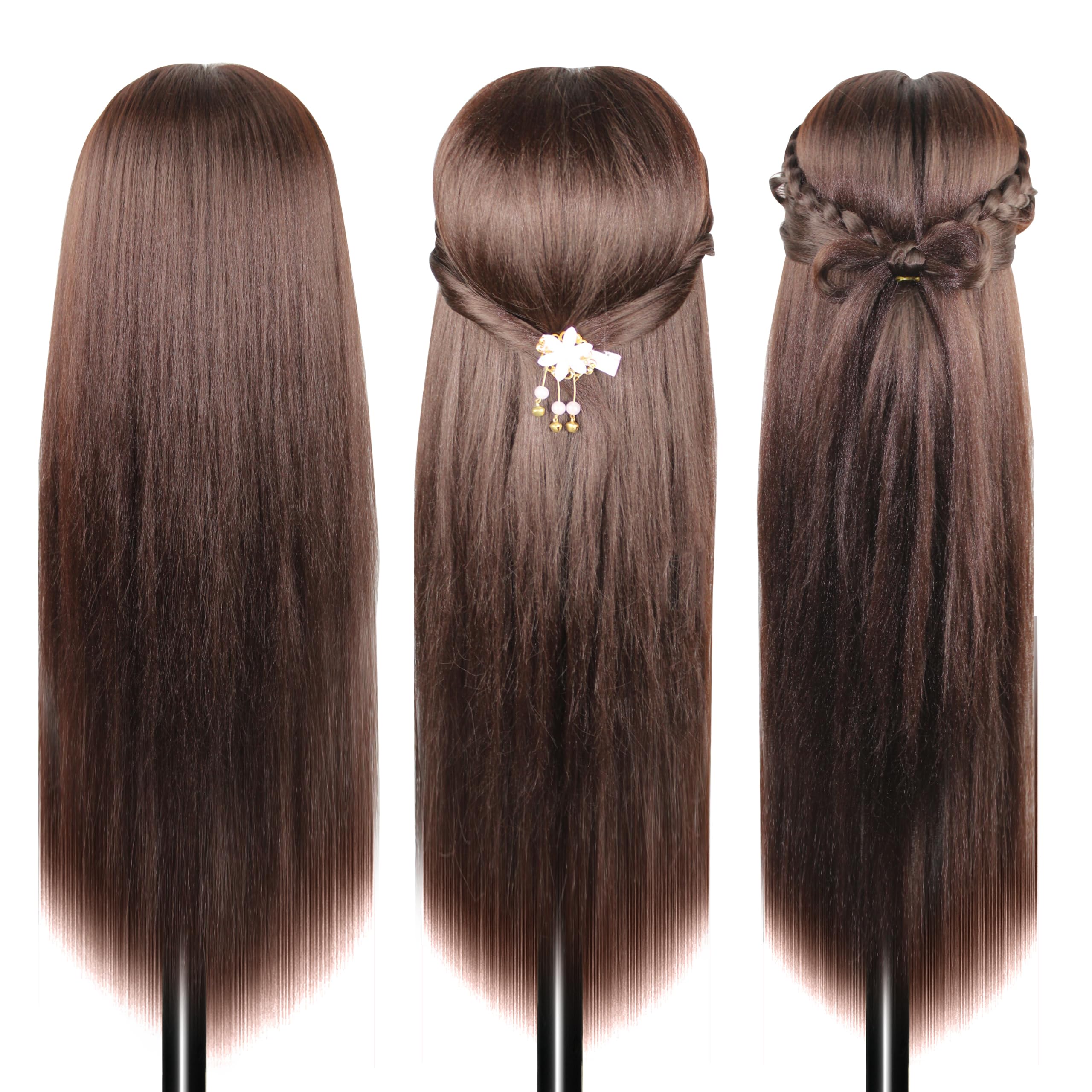 Hair Doll Head, DIY Set including free table clips, Perfect for make-up artists - Image 2