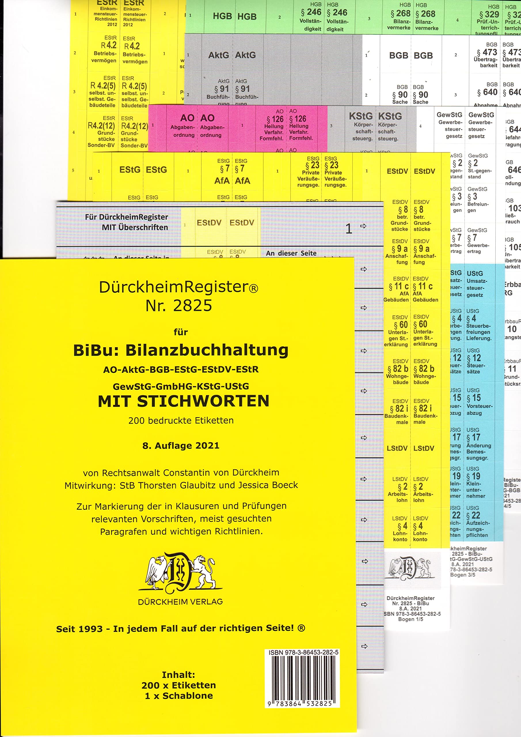 DürckheimRegister® BiBu-BILANZSTEUERRECHT für deine AO-AktG-BGB-EStG-EStR-KStG-UStG-GmbHG-HGB-UmwG mit Stichworten: 268 Stk. ... In jedem Fall auf der ... In jedem Fall auf der richtigen Seite®s der a
