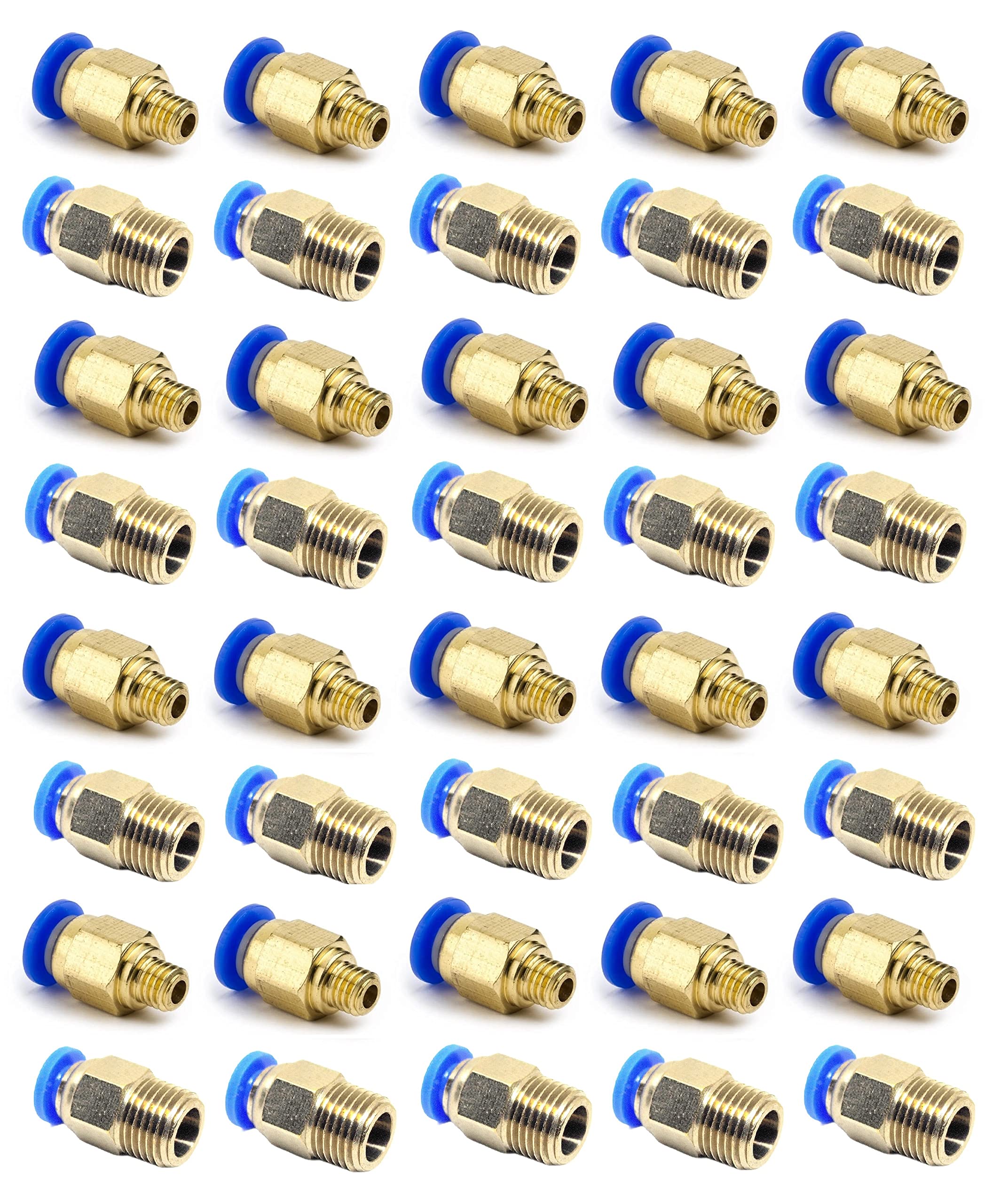 INVENTO 20Pcs PC4-M10 10mm + PC4-M6 6mm Threaded Pneumatic Push Air Fitting Connector for 4mm OD Pipe Tube For 3D Printer Extruder Bowden-picture-13