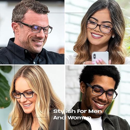 Miniatura 8 de Readerest - Anteojos de lectura con bloqueo de luz azul (grises, sin aumento), para computadora, con lente reflectante fina, antirreflejo, para