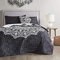 Vista 10 de Comfort Spaces Juego de edredón reversible - Diseño de puntadas vermicelli para todas las estaciones, ligero, colcha cubrecama ropa de cama, fundas