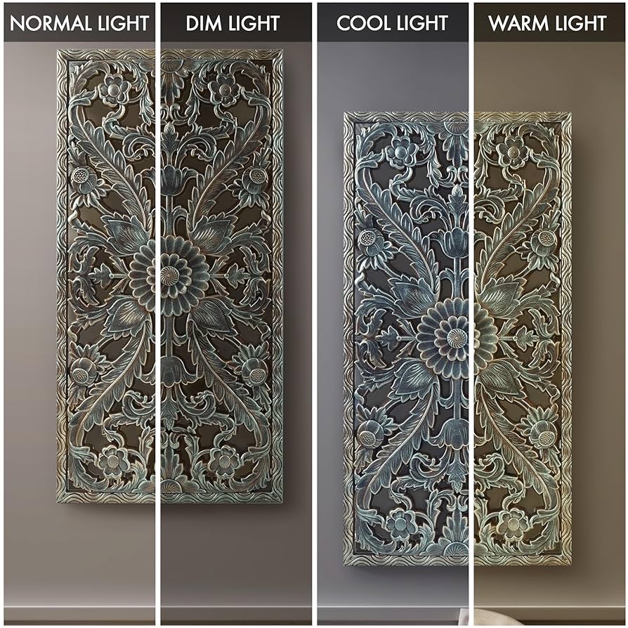 マディソンパーク ウォールパネル ダマスク柄 Damask Wood Panel Amazon.com: Madison Park Wall Art Living Room Decor - White