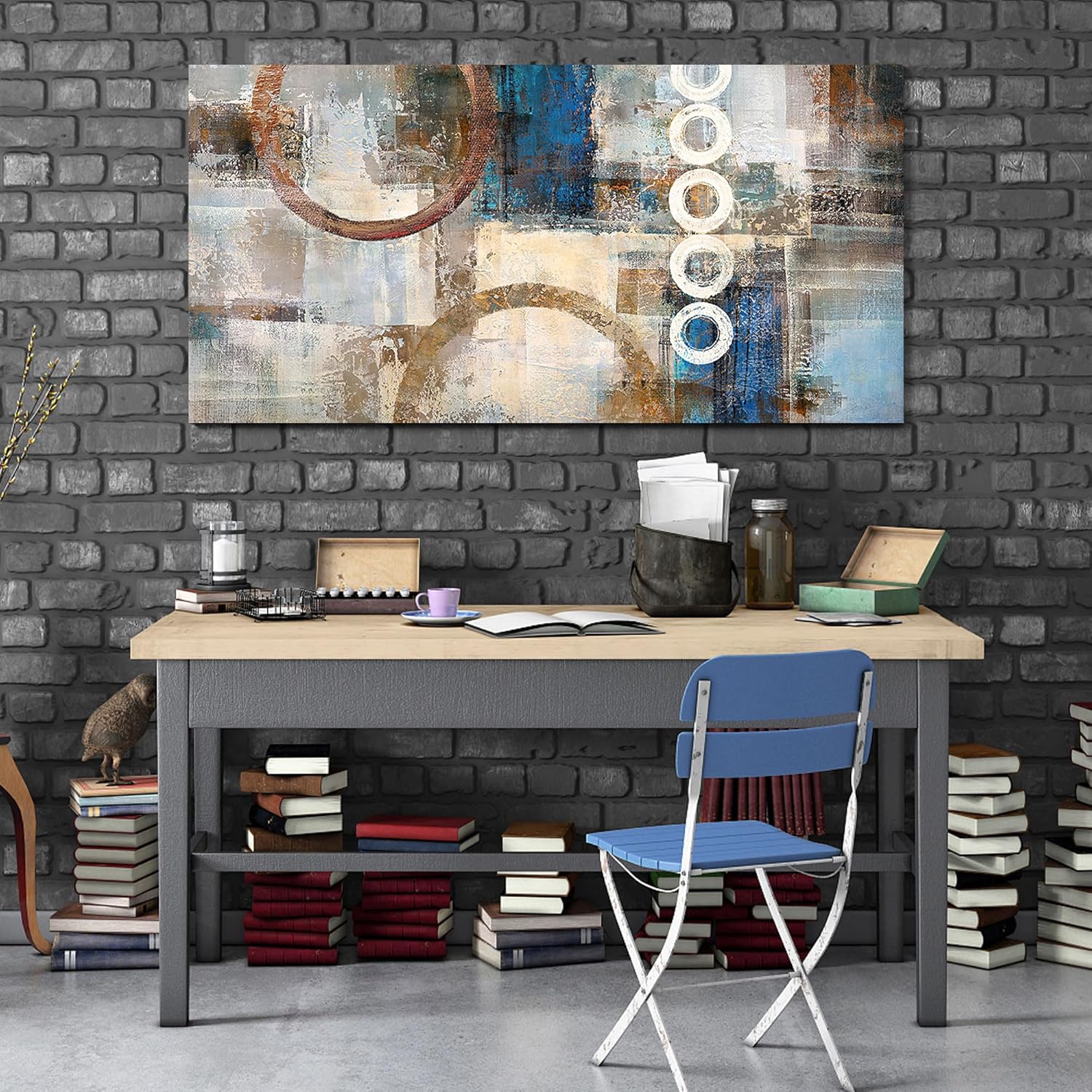 yiijeah Large Wall Art for Living Room - 24x48 Inches Modern Abstract Canvas Painting Framed Picture Colorful Artwork for Bedroom Office Dinning Room yiijeah Large Wall Art for Living Room - 24x48 Inches Modern Abstract Canvas Painting Framed Picture Colorful Artwork for Bedroom Office Dinning Room