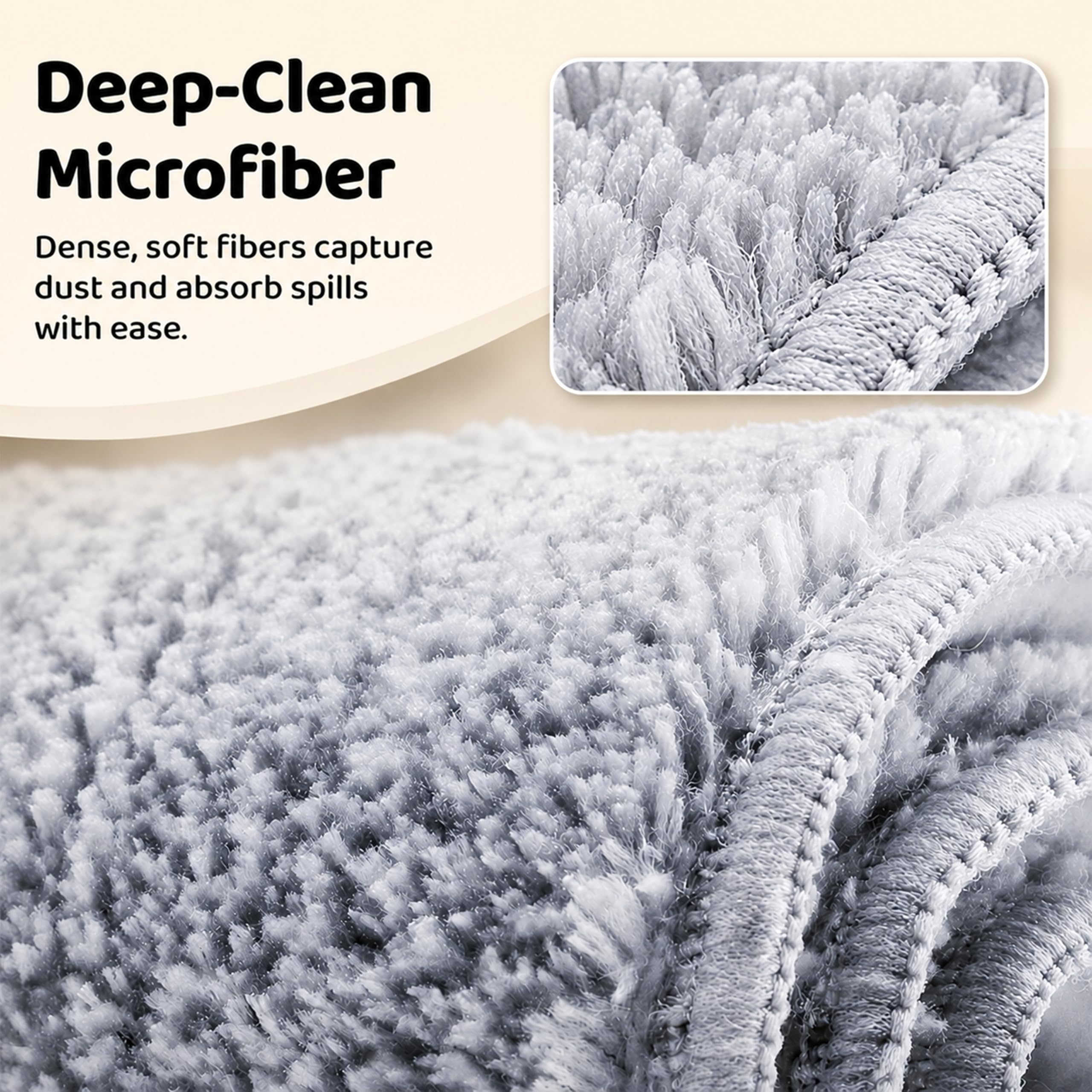 UPC 360° Rotating Microfiber Mop - Hands-Free Cleaning -6