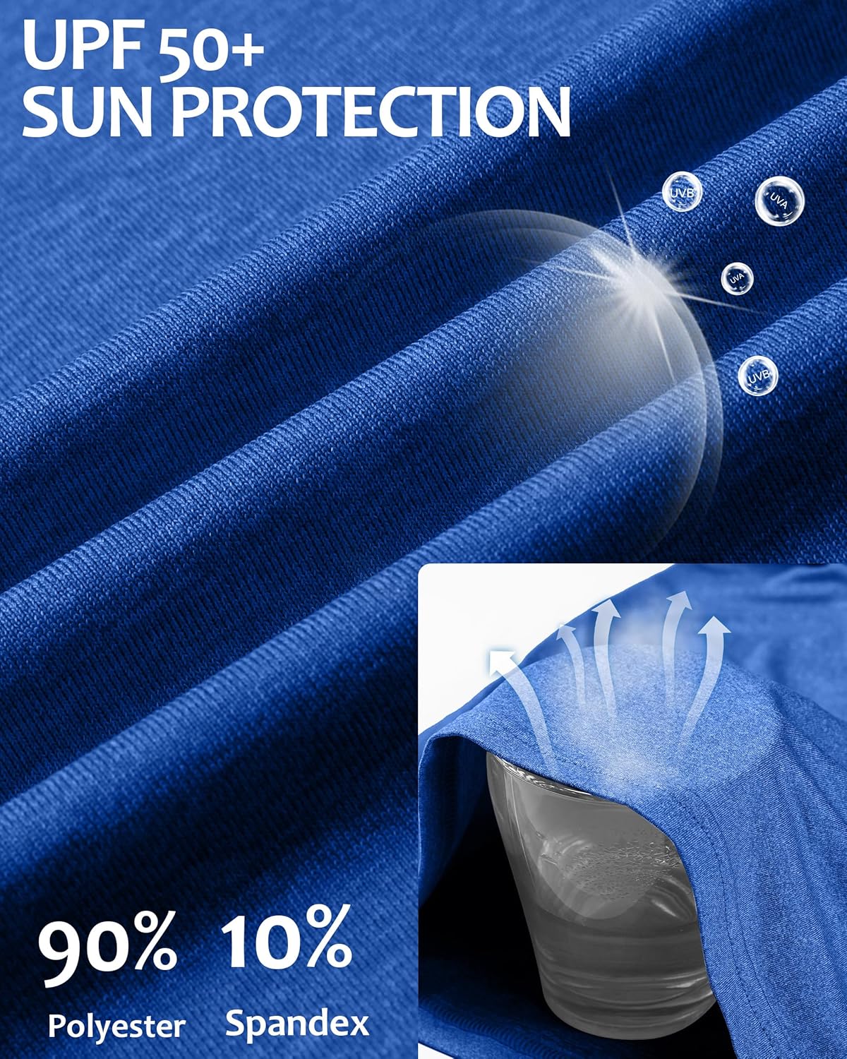 Men's UPF 50+ Fishing Rash Guard Shirts, Lightweight Long Sleeve UV Sun Protection SPF Hoodie for Swim Hiking Running - Image 4