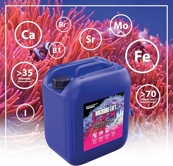 Coral Supplement Marine Aquarium 5000 ml - All-in-One Complete Corals | complete supply, trace elements, minerals, with calcium, iodine, strontium, vitamins, SPS, LPS, coral keeping, saltwater