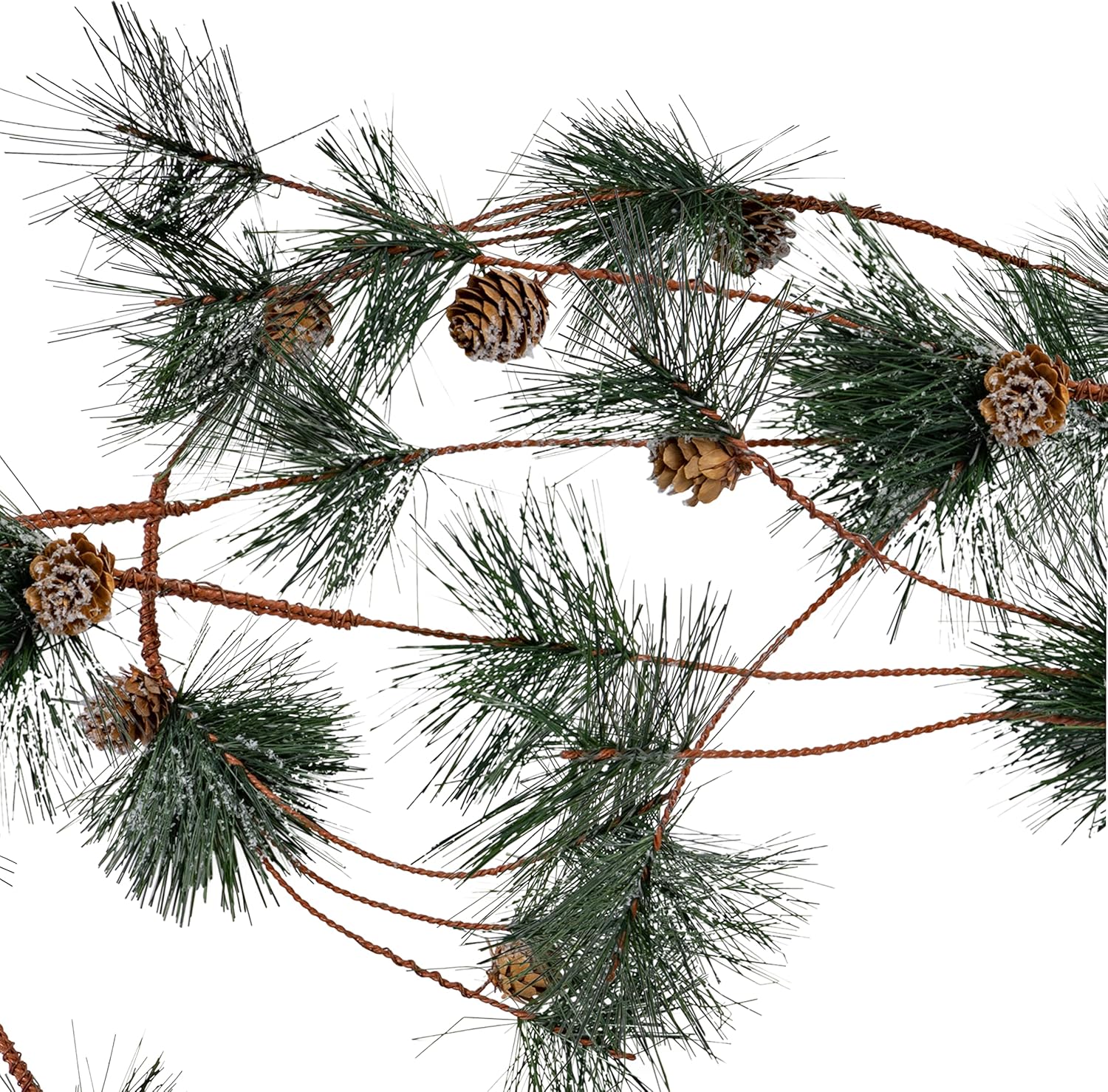 Ornativity Pinecone and Needles Garland - Pine Needles and Pinecone Rustic Xmas Holiday Decor Christmas Tree Natural Garland Decorations – 6 Ft