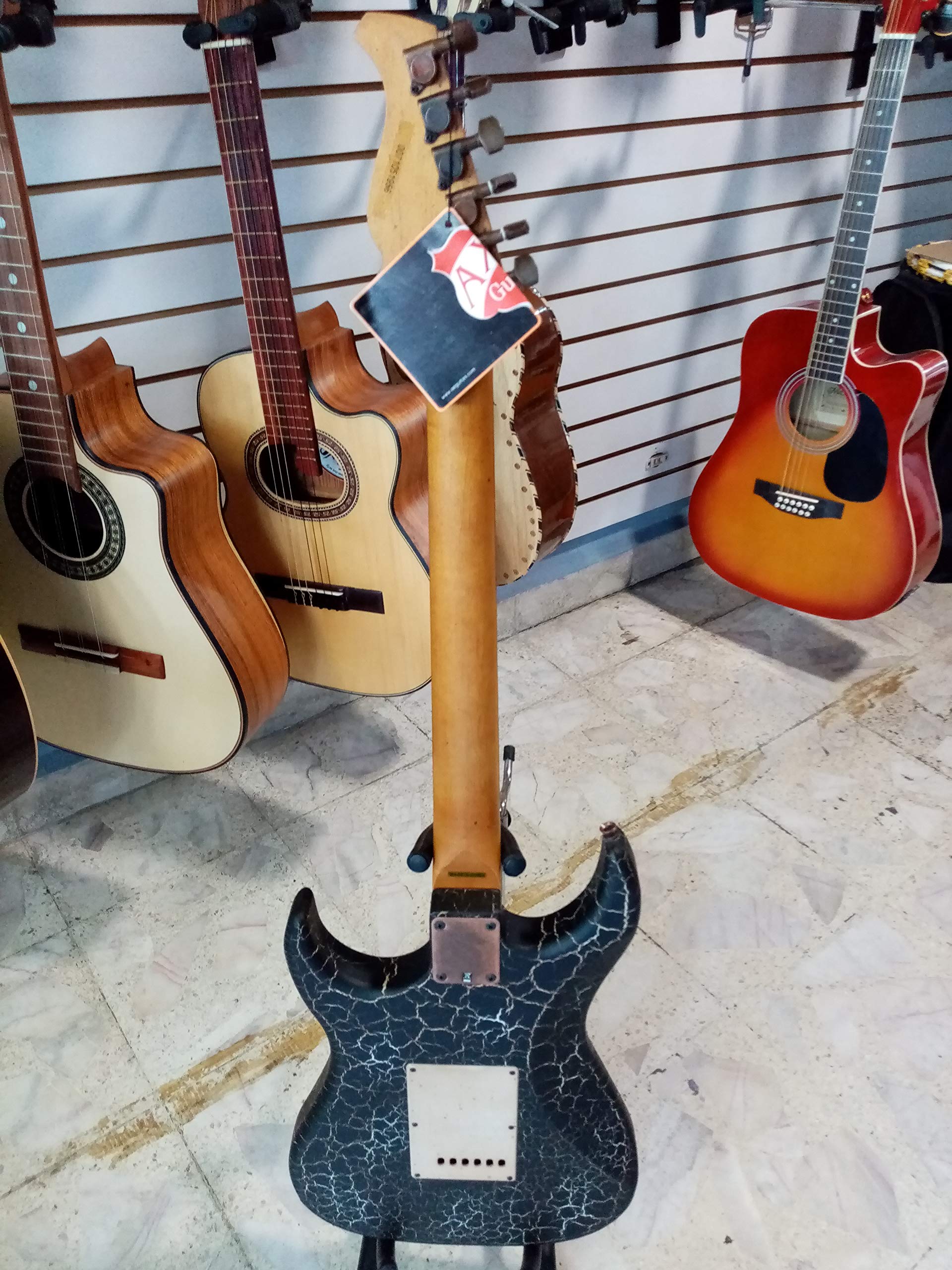 AXL Badwater Guitarra elétrica SRO, preto craquelado : Amazon.com
