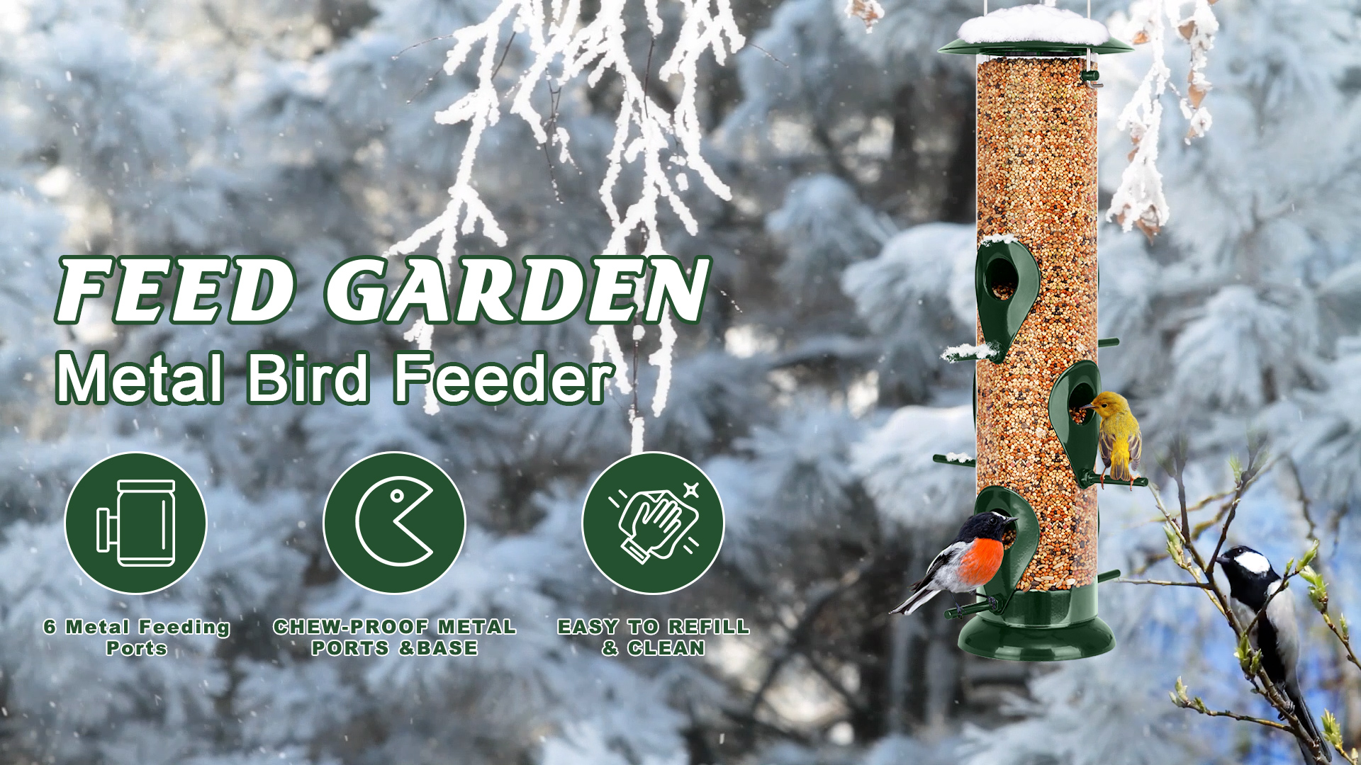 Amazon.com : FEED GARDEN Metal Bird Feeder - 6 Port Tube Feeder