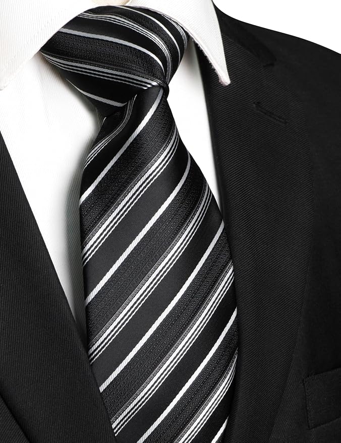 Corbata RBOCOTT para hombre con pañuelo y clip miniatura 4