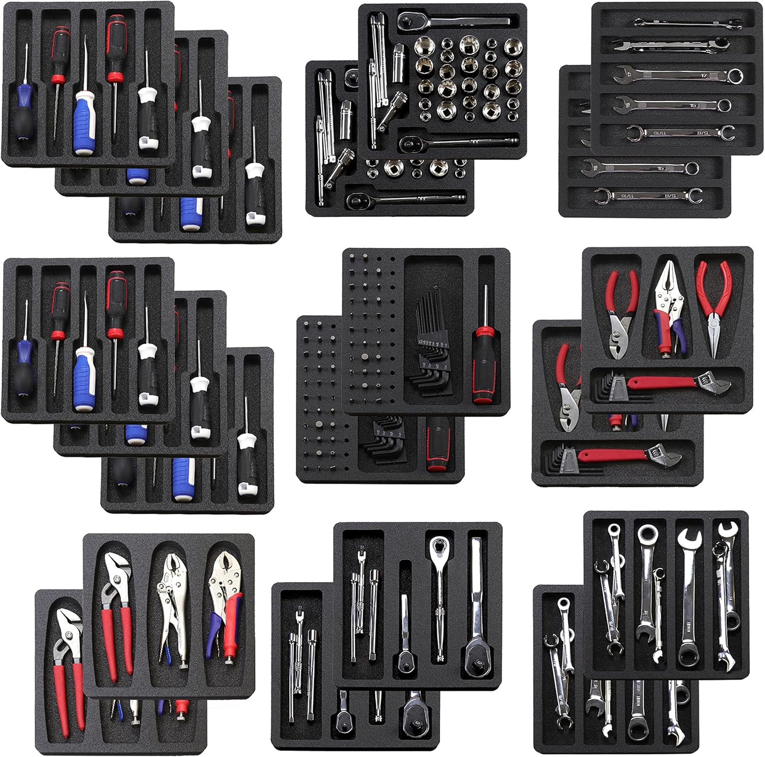 Polar Whale Tool Drawer Organizer 20Piece Insert Set Black
