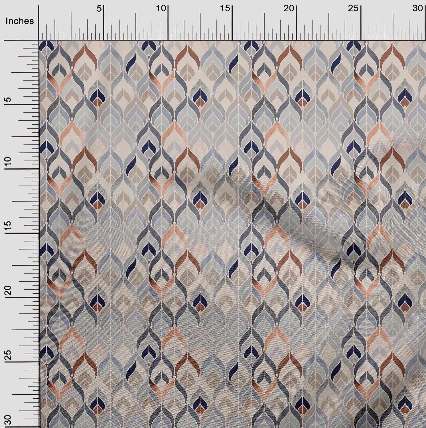 oneOone Viscose Chiffon Light Peach Fabric Paisleys Sewing Material Print Fabric by The Yard 42 Inch Wide