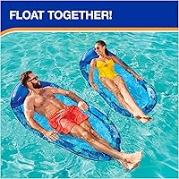 Vista 4 de Swimways Elite Spring Float Hamaca Tumbona de piscina, flotadores inflables de piscina para adultos con inflado rápido, hamaca de piscina
