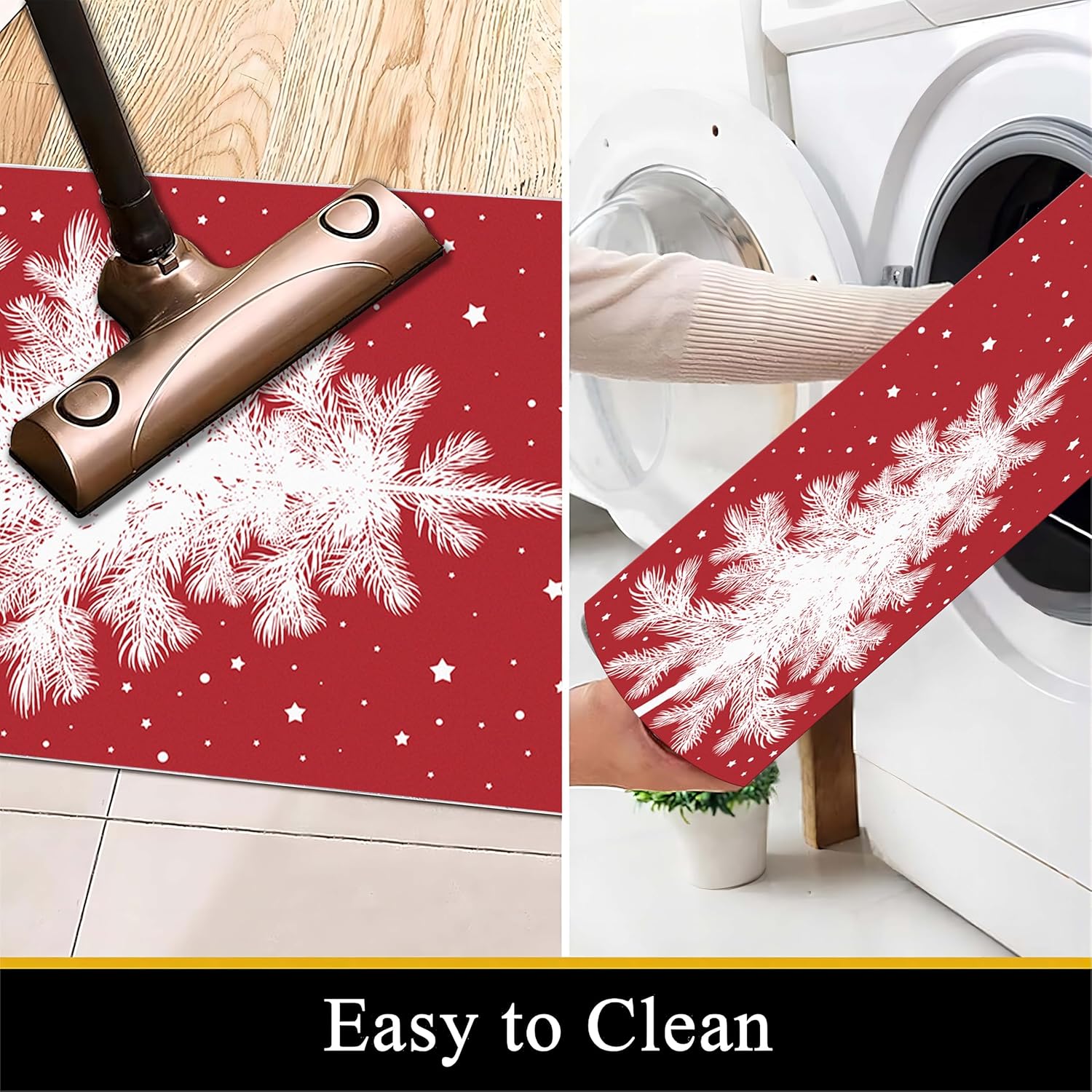 Christmas Rug for Living Room,3x4 ft Red Area Rugs,White Christmas Tree Rug,for Living Room Bedroom Kitchen Dining Room Study Office Balcony Entrance Dormitory Bathroom Doormat Outdoor
