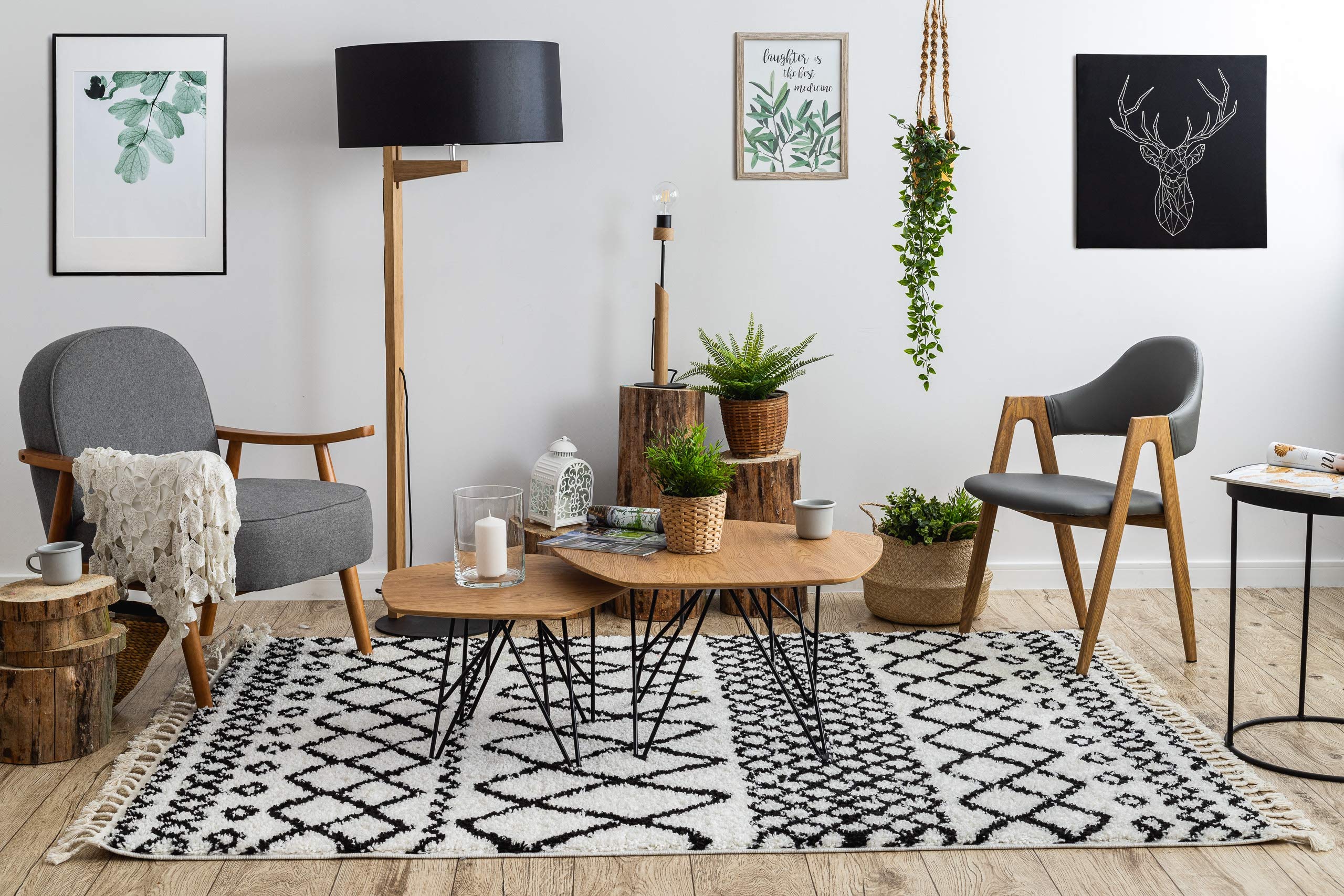 Tapis de zone style marocain pour le salon et la chambre : ambiance cocooning et pelucheuse