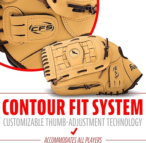 Vista 157 de Franklin Sports Field Master Baseball + Softball Glove - Field Master Adult + Youth Baseball + Softball Mitt - Men's + Women's Gloves - Right Hand