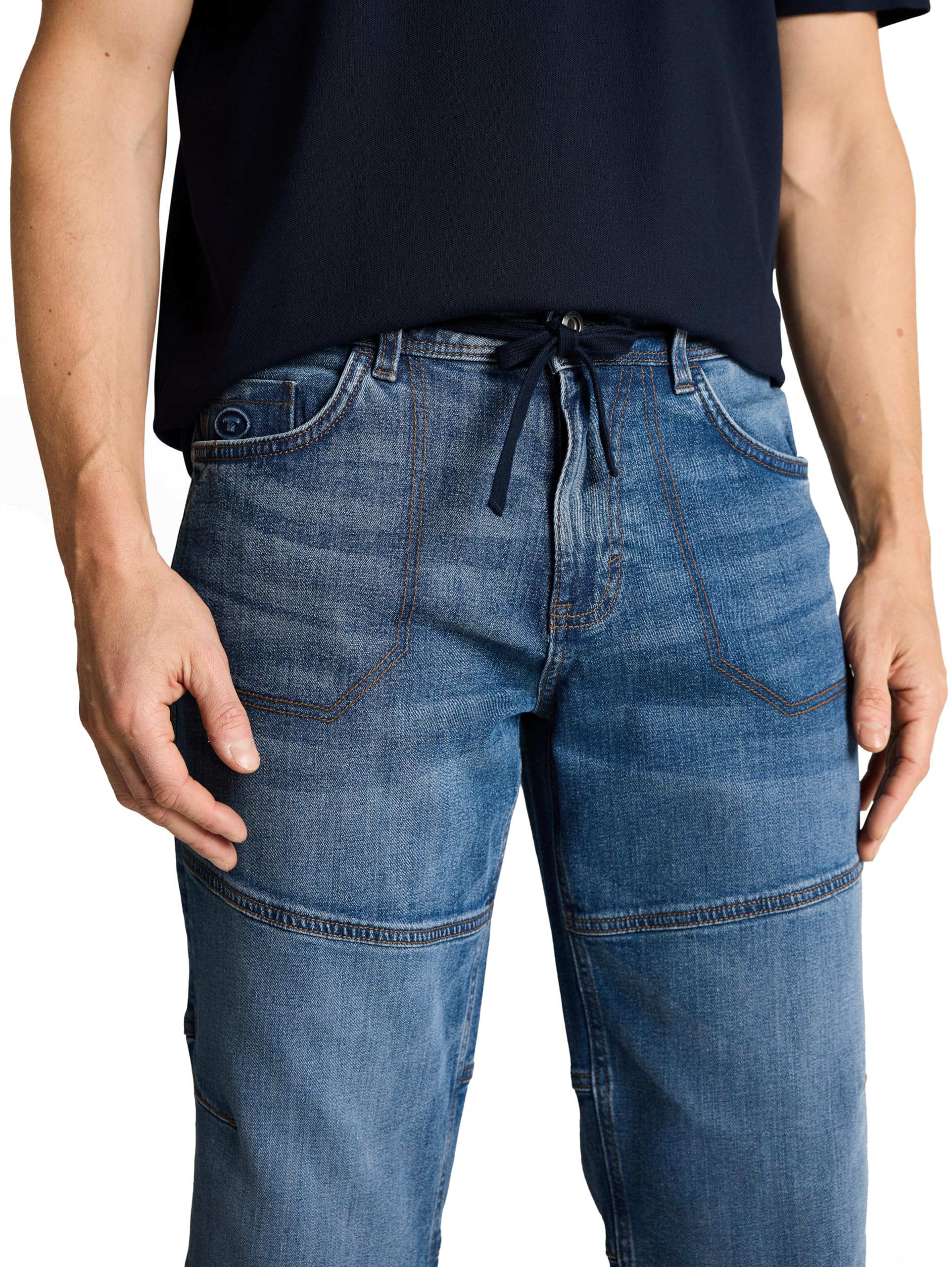TOM TAILOR Herren TTMORRIS Relaxed Overknee Jeans Shorts mit Stretch 1050039